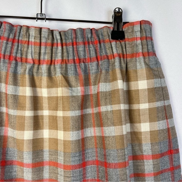 J. Crew Brown & Gray Plaid Sidewalk Wool Skirt 6 - Picture 3 of 4